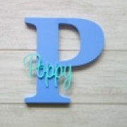 Personalised Wooden Letters - Periwinkle
